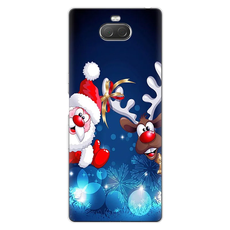 Мультяшный Рождественский подарок чехол для sony Xperia 10 Z5 XZ3 XZ2 XZ1 Compact XZ XA2 XA1 Plus Ultra XA X L2 L1 чехол Новогодняя Снежинка