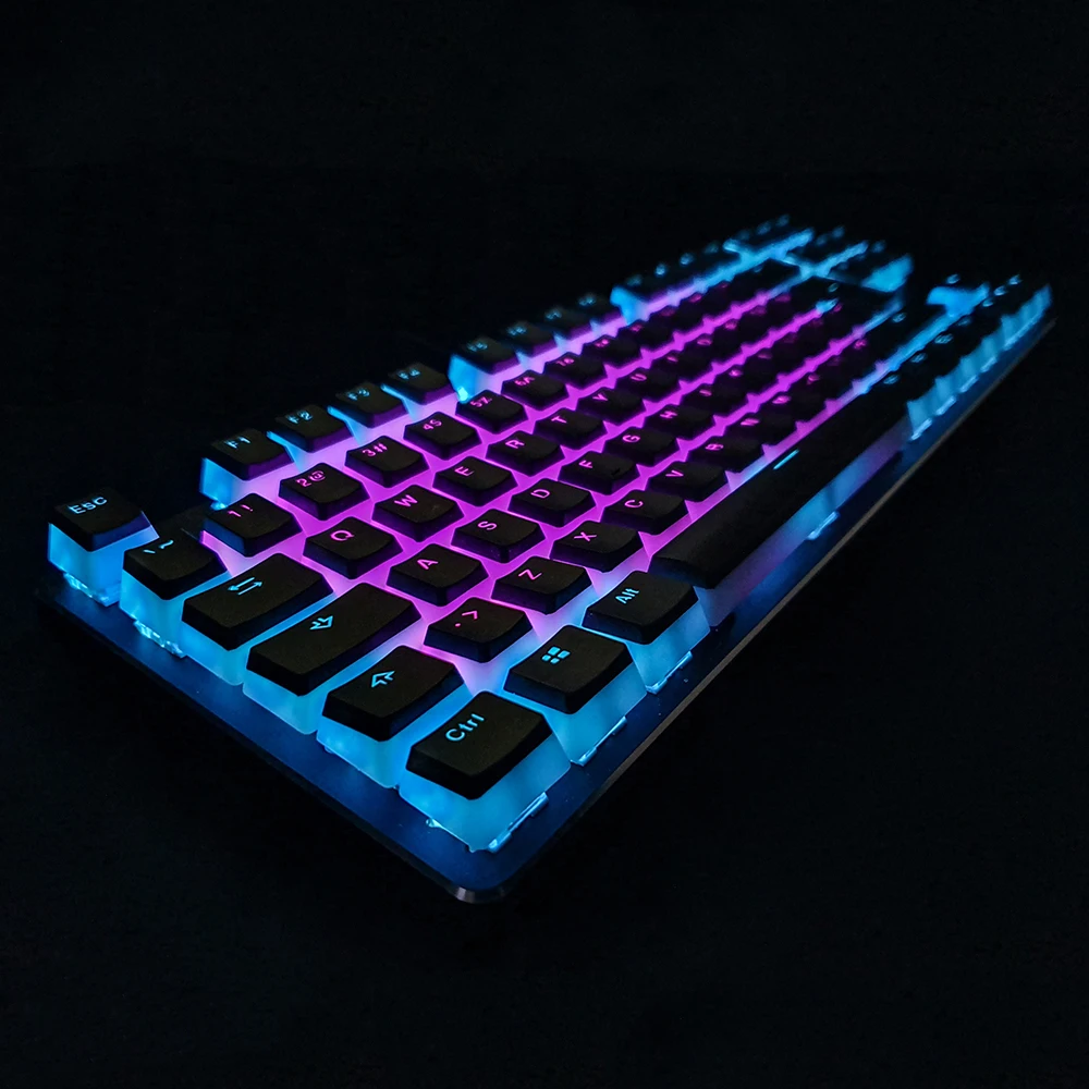 Цветная(RGB) 104 PBT двойной выстрел пудинг 2 слоя прозрачный с подсветкой колпачки для Механическая игровая клавиатура MX Настенные переключатели