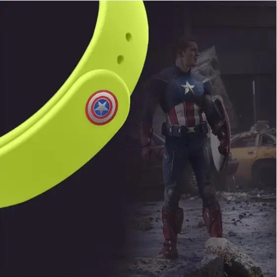 light green No.2 Горячая Марвел из Мстителей фильм герой для Xiaomi mi Band 4 3 2 Браслет ремешок mi band 3 2 наручный ремешок для mi band 2 3 4 силиконовый - Цвет ремешка: light green No.2