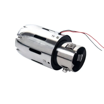 

Universal Car Exhaust System Plain Tip Tail Pipes Blue Light Car Modified Single Outlet Exhaust Pipe Tail Throat with Light