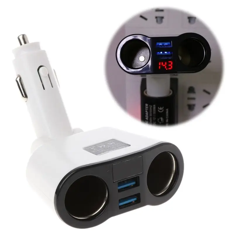 3in1 12V 24V розетка для автомобильного прикуривателя сплиттер двойной USB Зарядное устройство Напряжение ток мониторы для samsung Xiaomi смартфон T