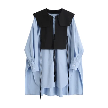 

2020 Spring New Shirts Women Solid Color Cottom Wild Fashion Ladies Blouses and Tops Korean-style Long-sleeve Women Clothing