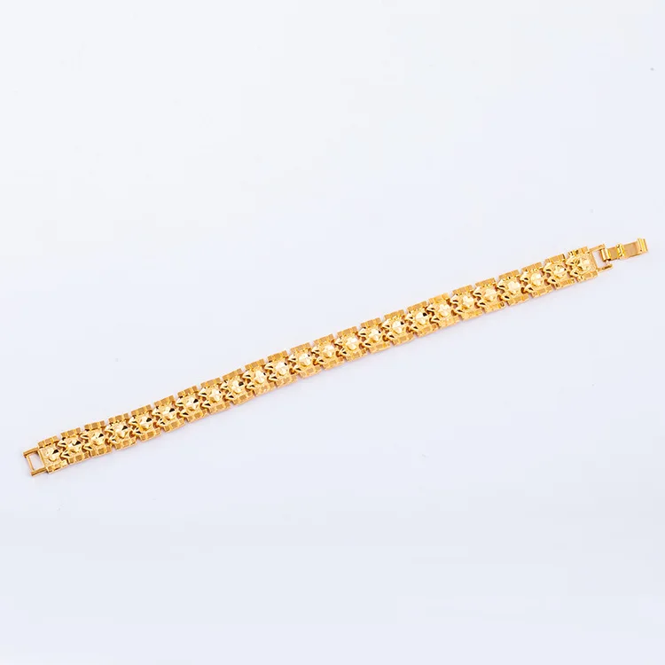Gold Chain Bracelet Middle East Popular Brass Vacuum Plating Overlord Gold Men's Fashion Bracelet Accessories