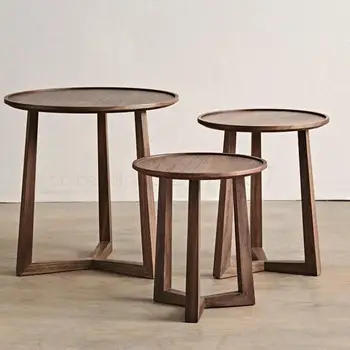 

Contemporary And Contracted Small Family Creative Circle A Few Combination Sofa Tea Table Stool Mobile Edge Angle