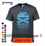 YUANQISHUN Creative Design Spoof Android Robot Funny Print Men's T Shirt New Cotton O-Neck Casual Tshirt Humor Top Tee