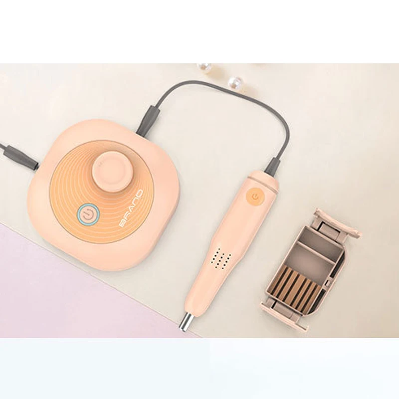 Orange Electric Nail Drill Manicure Machine 25000RPM Home Use Nail Art Equipment Manicure 6 Drill Bits Sanding Band Accessory Nail Tool - Цвет: Orange