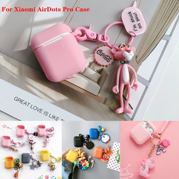 

For Xiaomi AirDots Pro Case Cute catroon Keychain sunflower keyring Silicone headphone Case For Xiaomi Mi True /Air Lite Case