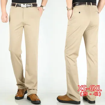 

Pants Trousers Straight Casual Business Summer Men And Elderly Male Long Cotton Man Is Thin High Waist Stretch Middle-aged 2020