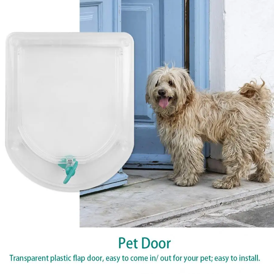Transparent Lockable Dog Cat Kitten Door Security Flap Door ABS  Flexible Animal Small Pet Cat Dog Gate Door Pet Supplies