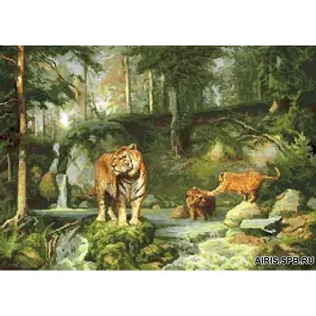 

G-324 tapestry classic 'Tigers in lesu' embroidery set, 28,6*21 cm