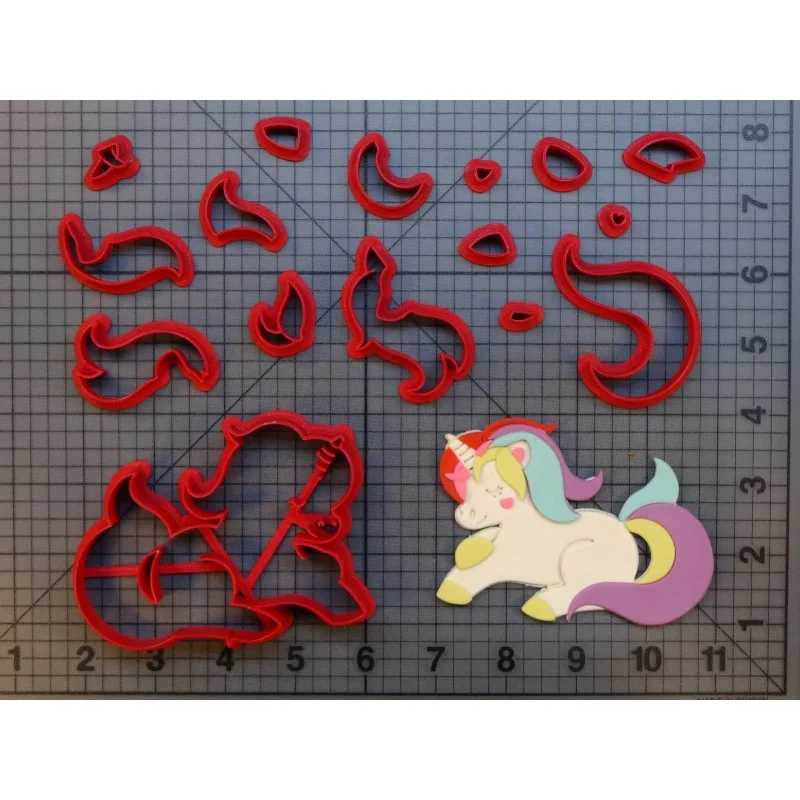 Cute Animal Unicorn Made 3D Printed Fondant Cupcake Decorating Tools Cookie Cutter Set Cake Kitchen Accessories