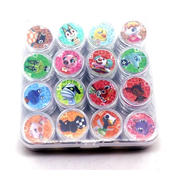 

96pcs/set Circle Coin Cards Animal Crossing Card Amiibo Card Game Cards Work for NS Games Acrylic Box
