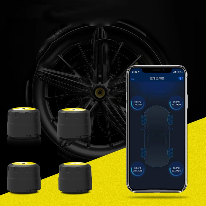 4 шт. датчики TPMS Bluetooth 4,0 Автомобильный внешний TPMS контроль давления в шинах BLE TPMS низкое энергопотребление для Android и IOS
