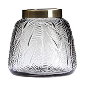 

Glass vase ornaments living room European-style flower arrangement is dried flowers floral decorations Creative copper ring