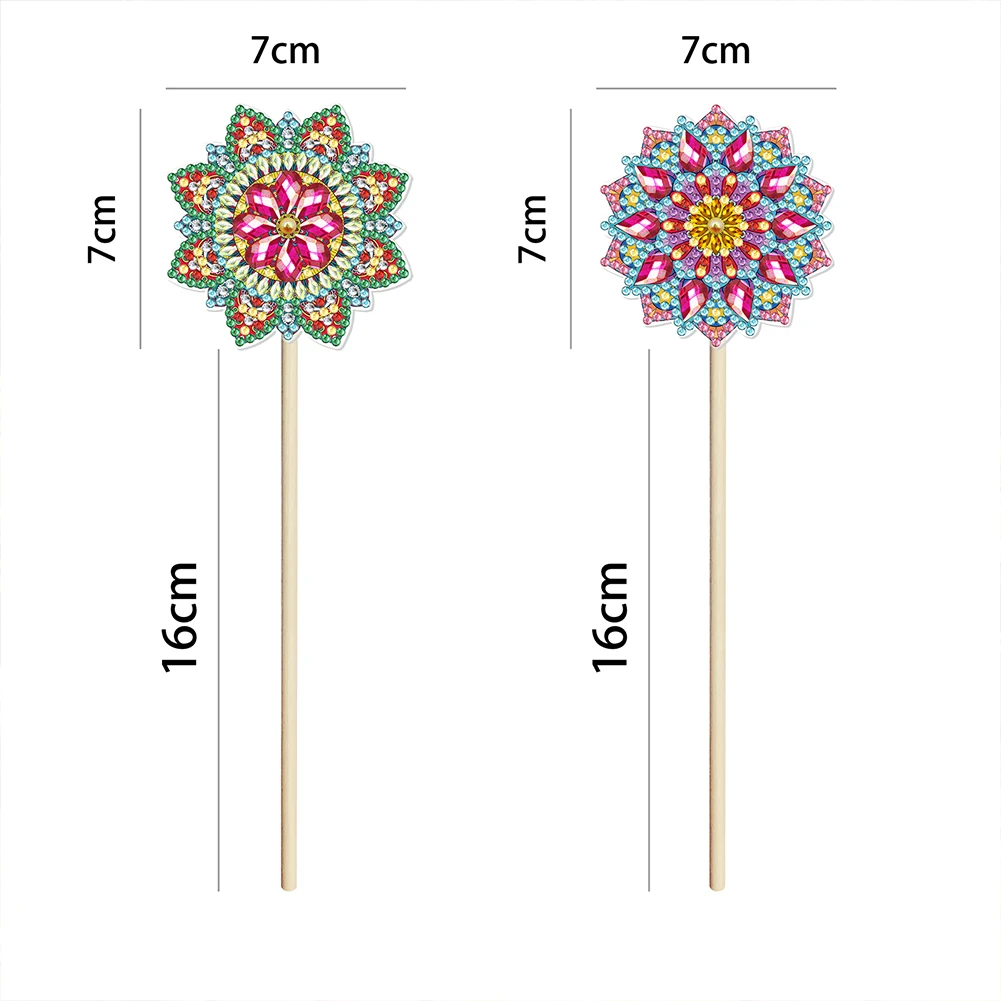 2pcs DIY Diamond Painting Flower Plant Decoration Stick Animal Diamond Embroidery Flower Pot Bedroom Home Ornaments