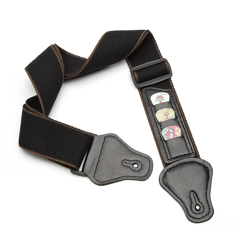 Adjustable Guitar Strap Belt With Picks Pocket For Acoustic Electric