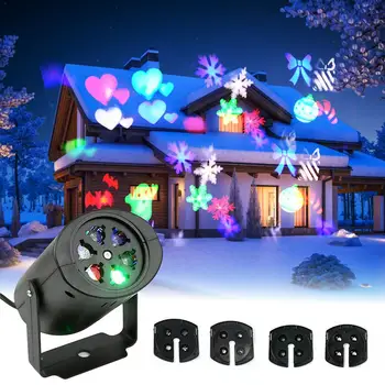 

New 1PCS Christmas Snowflake Laser Projector Light Lamp Rotating LED Stage Lighting Effect Party DJ Lights Indoor/Outdoor Lights