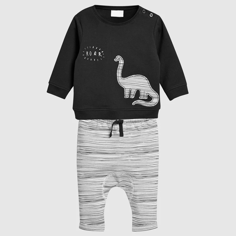 AH122 Grey Bear Leader/комплект одежды для малышей, новая весенняя одежда для новорожденных мягкий костюм для маленьких мальчиков и девочек топ, пуловер+ штаны, Детская верхняя одежда - Цвет: AH122 Grey
