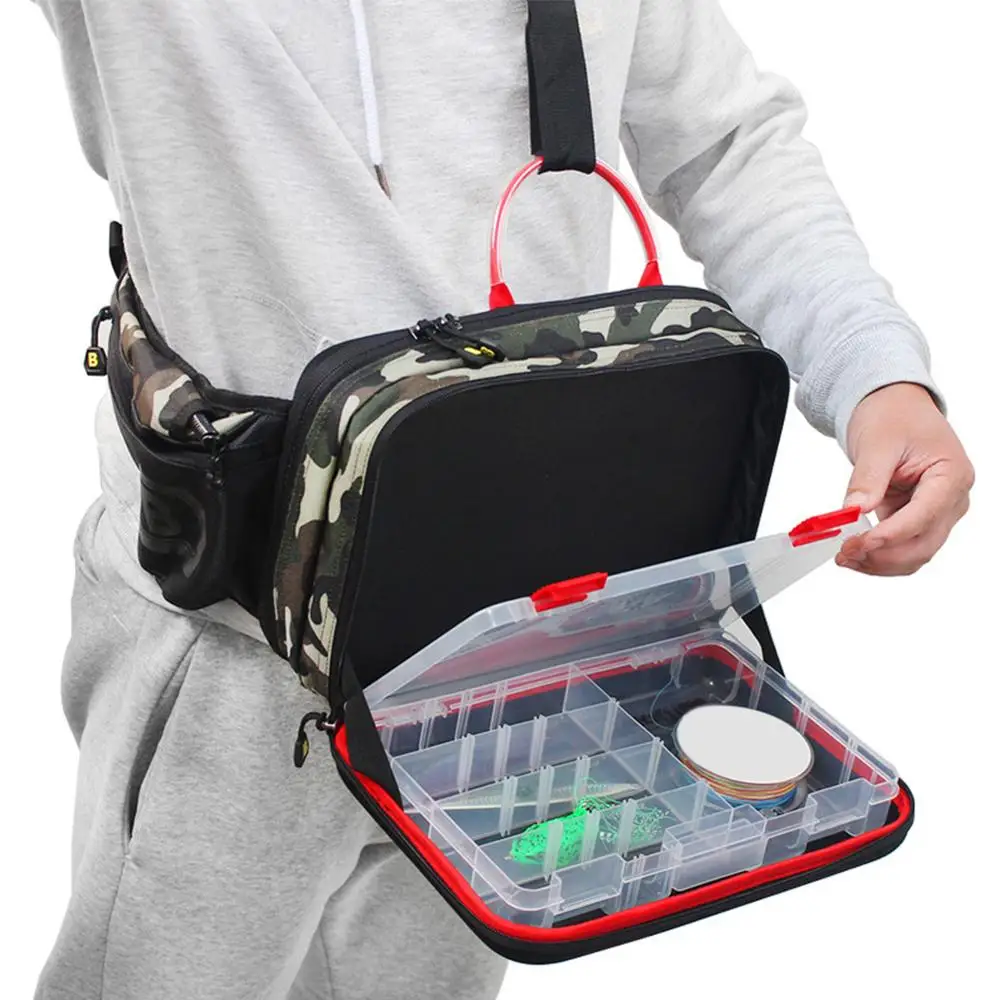 

Multifunction Fishing Tackle Bag Waterproof Oxford cloth Fishing Waist Bag Case Reel Lure Line Hook green Shoulder Pack Case