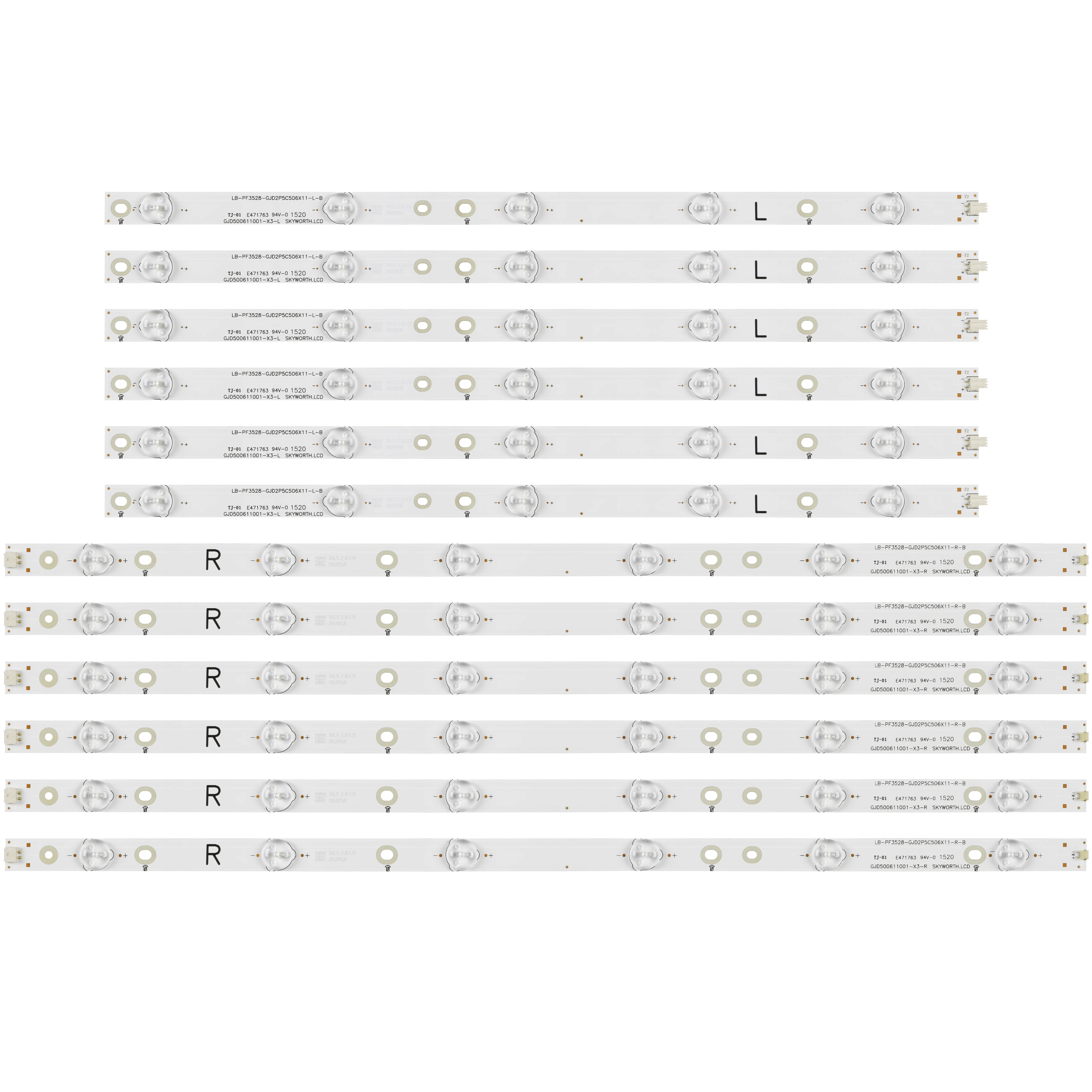 1 комплект = 12 шт Светодиодная подсветка для LE50D1452 T5002S 50PFF3655/T3 LD50V02S LB PF3528 GJD2P5C506X11 R/L