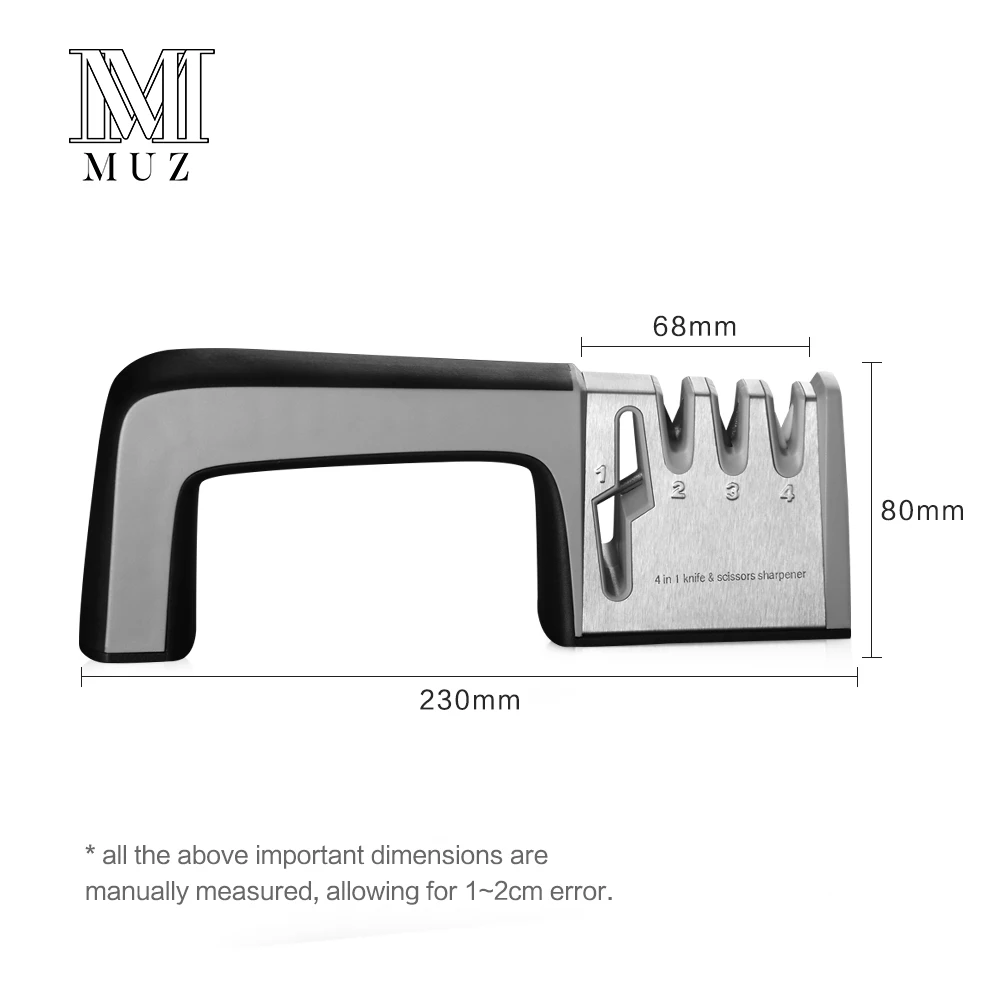 MUZ Профессиональный 4in1 Ножи точилка Кухня ножницы заточки инструментов