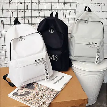 

2019 New Backpack Fashion Canvas Women Backpack Pendant Travel Women Shoulder Bag Harajuku Backpack Female Bagpack School Bags