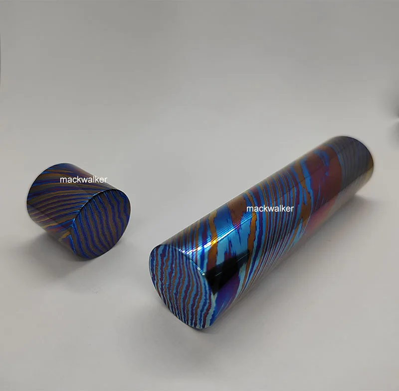 ティマスカス・シリンダーロッド (チタン合金製ダマスカス) Timascus 結晶化チタン・シリンダーロッド (チタン合金) ティマスカス