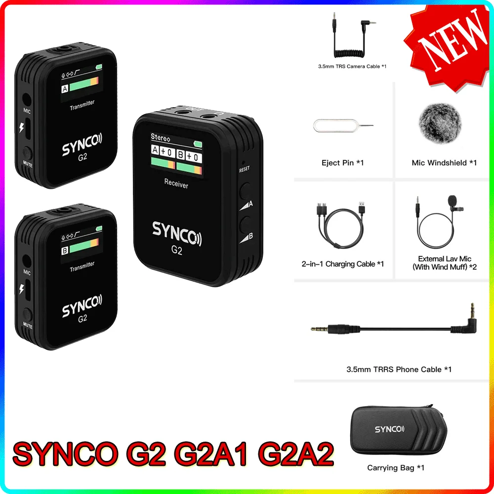 Беспроводной петличный микрофон SYNCO G2 G2A1 G2A2 2 4 ГГц для смартфонов | Электроника