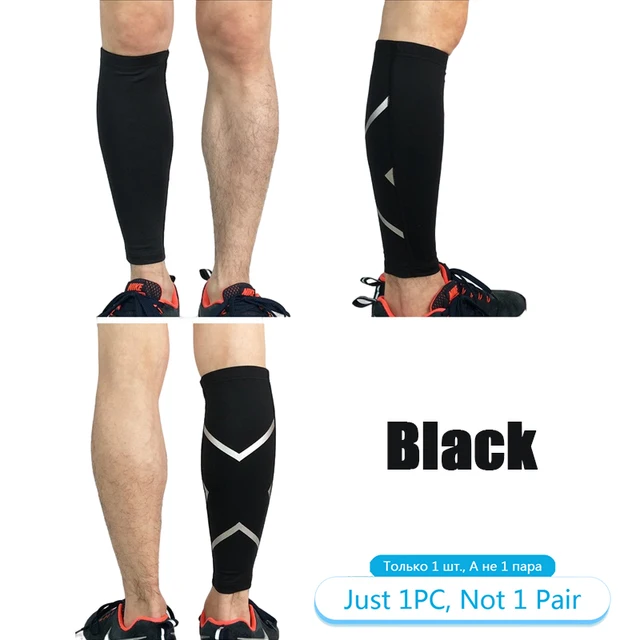 Tcare Sport Compression Calf Sleeves Leg Compression Sock Runners Shin Splint Varicose Vein Calf Pain Relief Calf Guards Running 1 Piece - Black