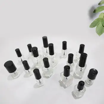 

5/10/15ml Empty Nail Polish Glass Bottle Clear Portable UV Gel Container Refilled Storage Box Square Round Makeup Tube