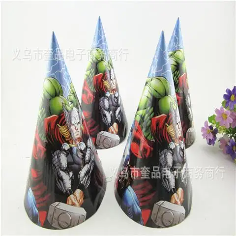 Hats-6pcs 10 шт. салфетки «мстители» на день рождения, настольный чехол с изображением Капитана Америки, баннеры для душа для детей, сувениры для мальчиков, чашки с изображением Железного человека, тарелки - Цвет: Hats-6pcs