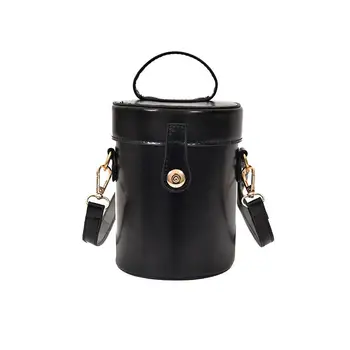 

Fashion Zipper Bucket Women Purses Bags Small Flap Ladies Handbags cylinder Shape Crossbody Bags For Women 2019 Sac A Main