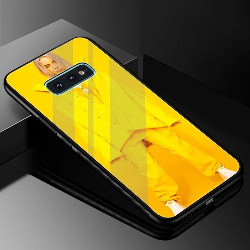 Billie Eilish желтый Стекло чехол из термопластичного полиуретана для samsung A70 A50 A40 A30 A20 A10 A60 Note 8 9 S10 S7 край S8 S9 плюс крышка корпуса