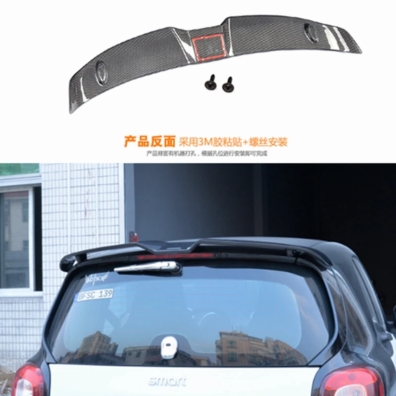

Carbon Fiber Exterior Rear Spoiler Tail Trunk Boot Wing Decoration For Merced-Benz Smart Fortwo Fourfour 453 Spoiler 2016 - 2018