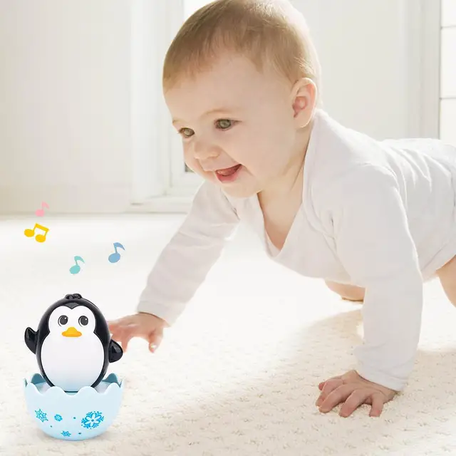 Infant Newborn Toys Sensory Tumbler Toys For Kid Ring Bell Cute Roly-poly Educational Rattle Infant Development Toys For Babies 3