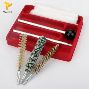 

TOtrait 6Pcs Copper Pistol Hunting Gun Cleaning Tool Kit Accessories Rifle Gun Brush Mop Storage Handle For cal.38/357/9mm red