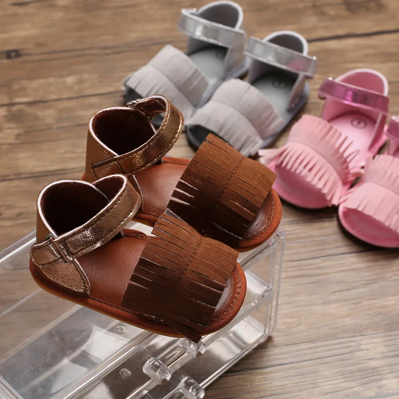

Haiya Summer 0-1-Year-Old Baby Girls Sandals Rubber Sole Anti-slip Babies' Toddler Shoes Support