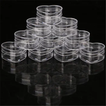 

10Pcs Cosmetic pot Clear Plastic Heart Shape Cream Boxes Transparent Makeup Container Travel Bottle