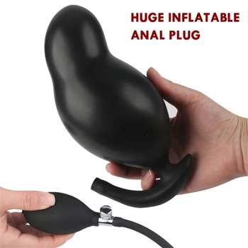Go Out Double layer Inflated Super Big Anal Plug Dildo Pump Butt Plug Anal Dilator Prostate Massage Extender Dilatador Sex Toys 2