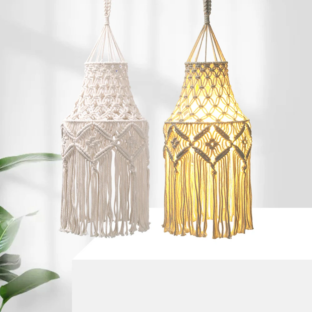 

Lampshade Tapestry B&B Handmade Lampshade Woven Cotton Rope Chandelier Nordic Style Decorative Lampshade Bohemia Lighting