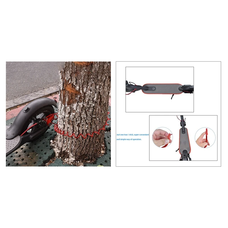 2 Set Electric Skateboard Parts Red for Xiaomi Mijia M365 Scooter: 1 Set Lock Disc Brakes Wheels Lock& 1 Set Bumper Protective