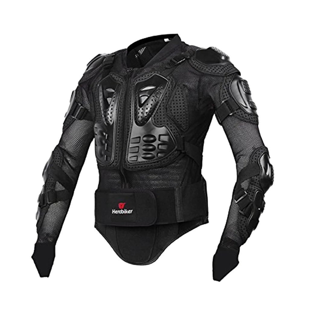 for  Dirt Bike Full Body Jacket Chest Spine Protective Gear Black for Cross Country Riding Black S - 3XL