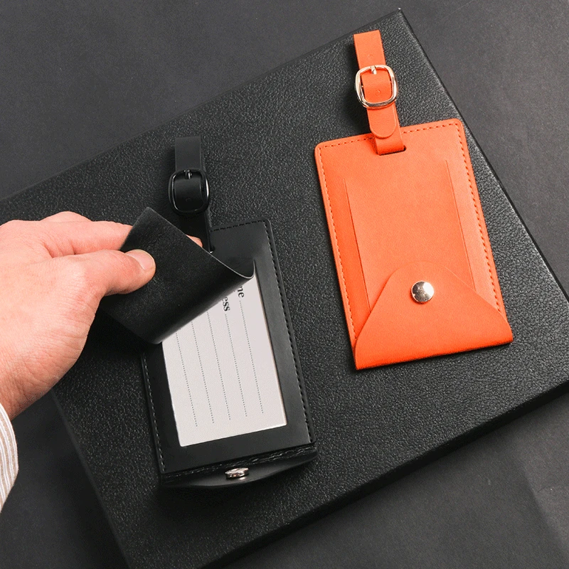 Cuero de la Pu etiqueta para equipaje, Valijas etiqueta bolsa de bolso Dirección de identificación titular accesorios de viaje equipaje de embarque