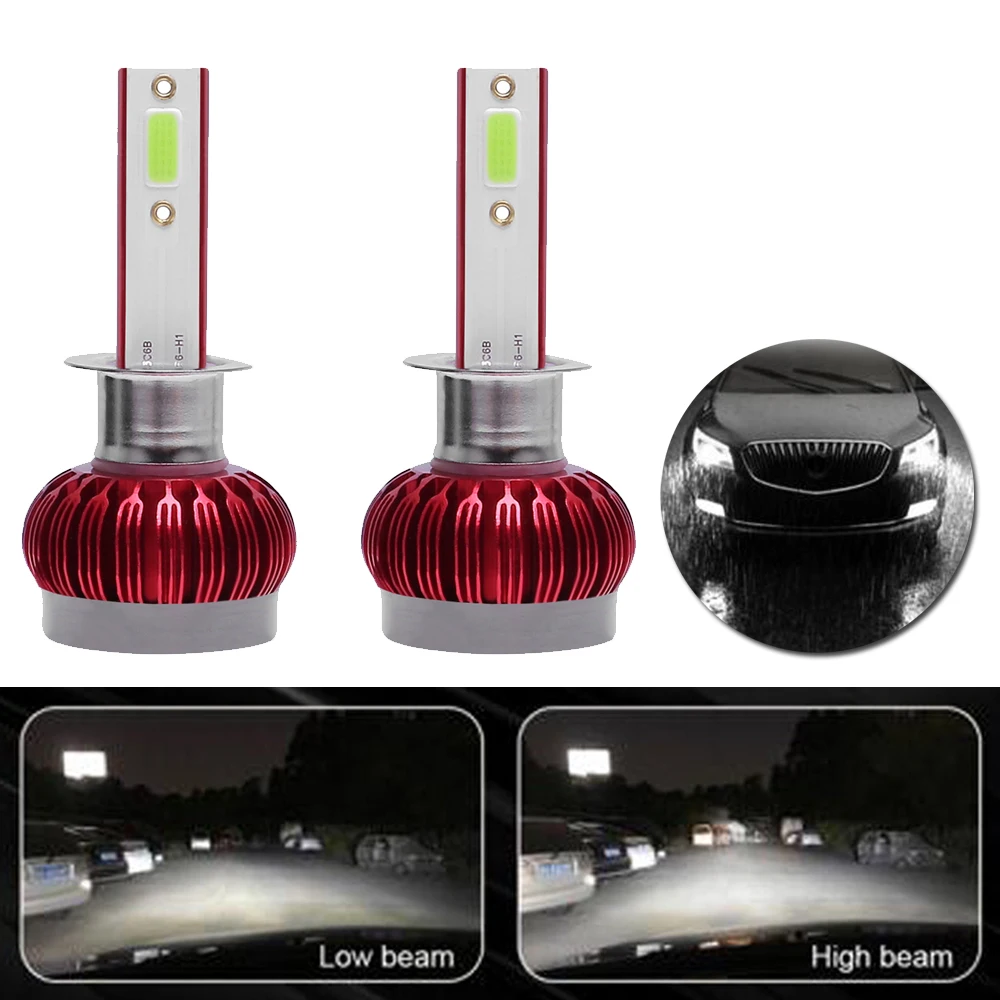 Светильник светодиодный головной светильник s лампа преобразования лампы 6500LM Высокий/Низкий Луч автоматический