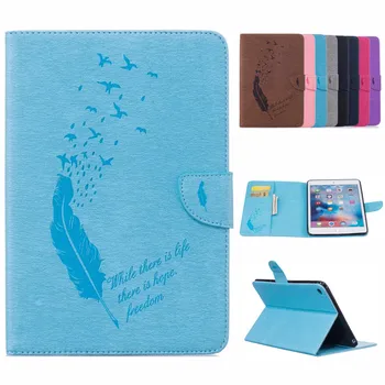 

Case for iPad mini 3 2 1 Case Embossed Feather Soft Back Stand Auto Sleep/Wake up Smart Tablet Cover for iPad Mini 1 2 3 case