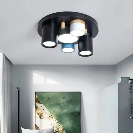 

Irregular Cylindrical Ceiling Lights For Living Room Modern Surface Mounted Round Bedroom Lights Black Long Room Lighting