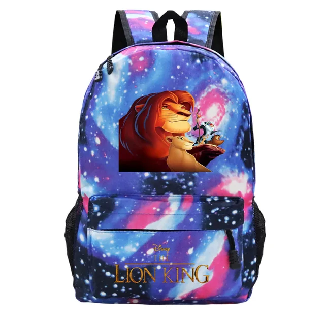 2021 New The Lion King Backpack Disney Cartoons Men Outdoor Travel Bag Laptop Bag Starry Sky Children Student School Bags Gifts 16
