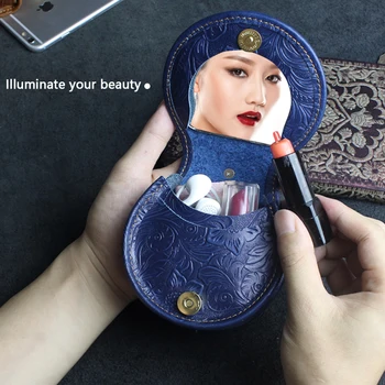 

Original handmade wallet women's head leather retro Coin Pocket Mini Leather Cosmetic Bag headset Bag Fashion