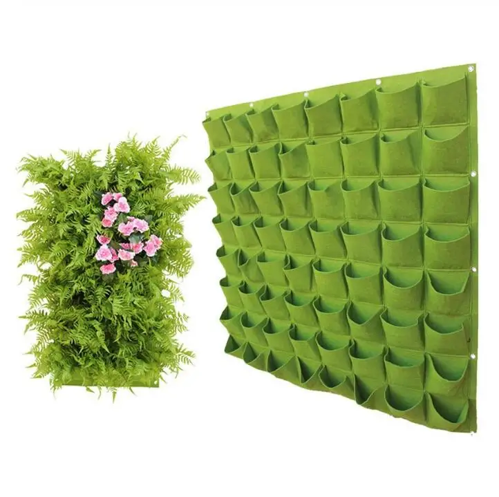 

Wall Hanging Planting Bags 12/18/36/49 Pockets Green Grow Bag Planter Vertical Garden Vegetable Living Garden Bag Home Supplies