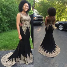 Вечернее платье Элегантное Длинное Черное вечернее платье русалки настоящая фотография кружевное платье без рукавов с аппликацией robe de soiree